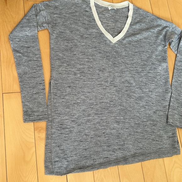 Wilfred Women's Sherbrooke light Gray Oversized V-Neck Side Slit Top - xxs - Picture 8 of 8